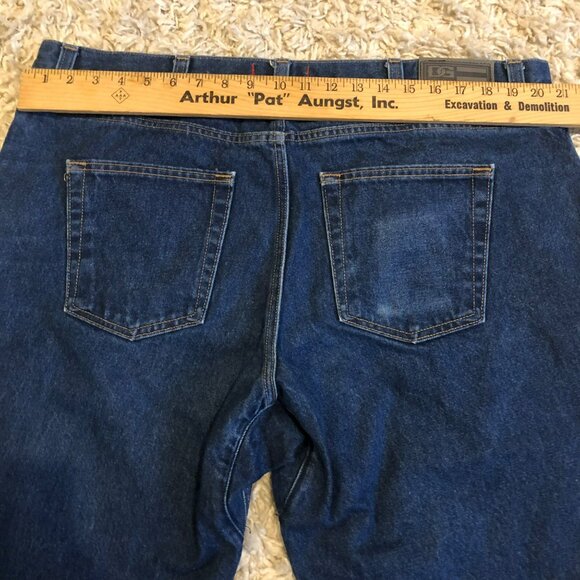Diamond Gusset Cotton Blue Denim sz 42x29 Mens Jeans Button Fly Made in USA - Picture 8 of 11